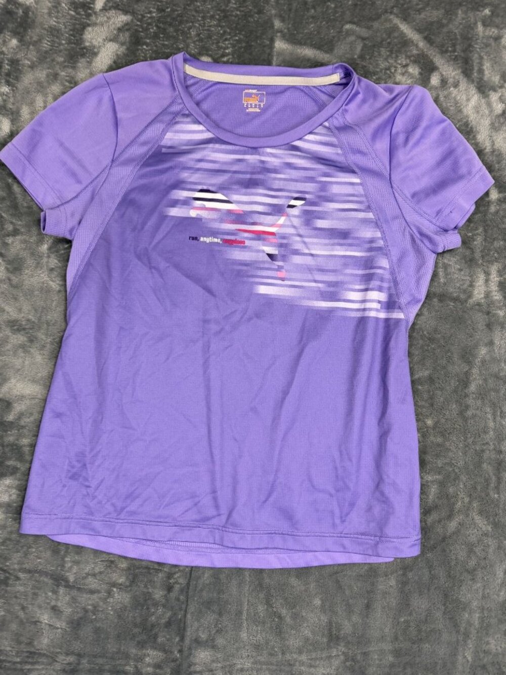 Puma Purple Running Shirt XL Short Sleeve Athletic Top For Women